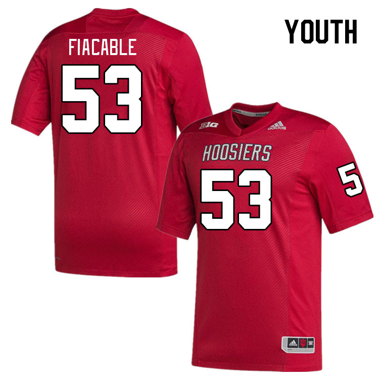 Youth #53 Vinny Fiacable Indiana Hoosiers College Football Jerseys Stitched-Red
